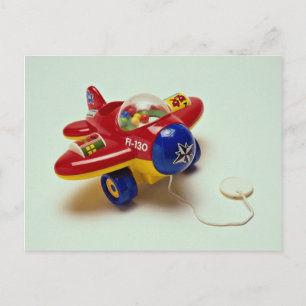 Colourful plane toy for kids postcard