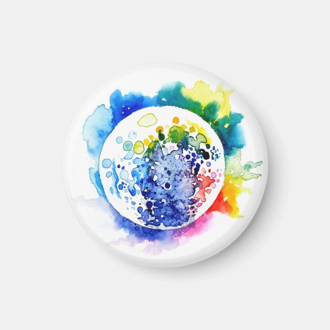 Colourful planet magnet (Front)