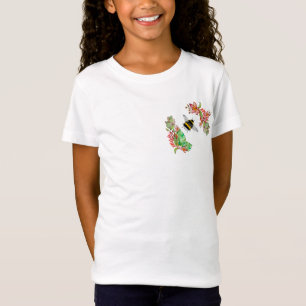 Colourful plants and bumblebee watercolor design T-Shirt