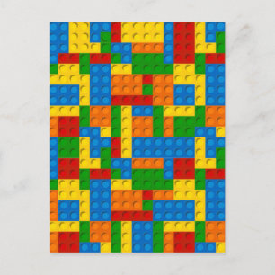 colourful plastic blocks postcard