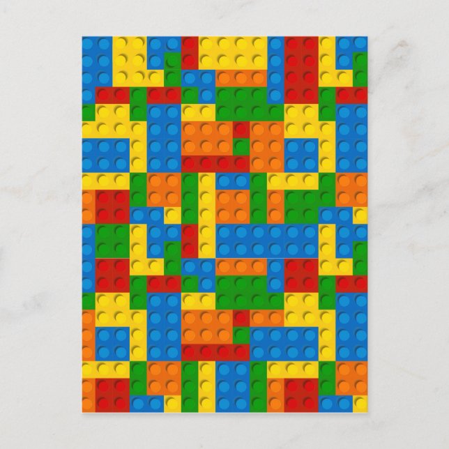 colourful plastic blocks postcard (Front)