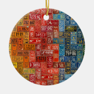 Colourful Plates from All 50 States Ceramic Tree Decoration