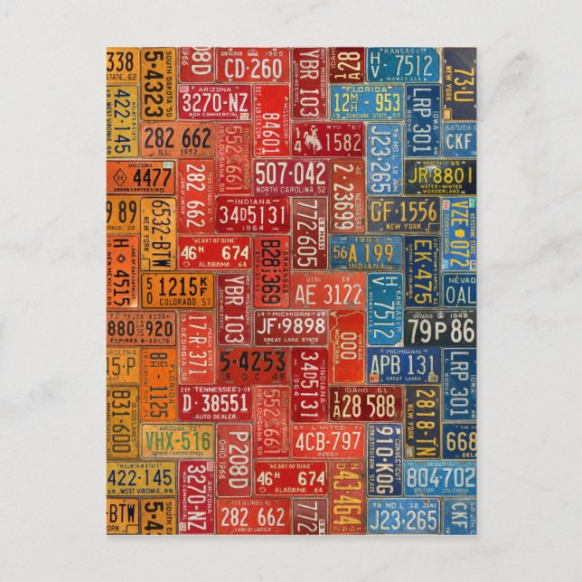 Colourful Plates from All 50 States Postcard (Front)