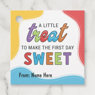 Colourful playful First Day Of School Gift Favour Tags
