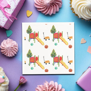 Colourful Playground Birthday Party Napkin