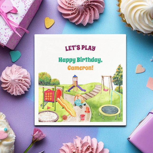 Colourful Playground Birthday Party  Napkin (Creator Uploaded)