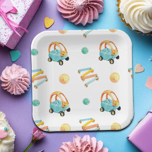 Colourful Playground Birthday Party Paper Plate