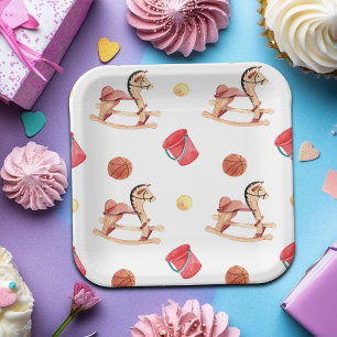 Colourful Playground Birthday Party Paper Plate