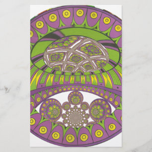 Colourful Plum Yellow lace decorative ethnic Stationery