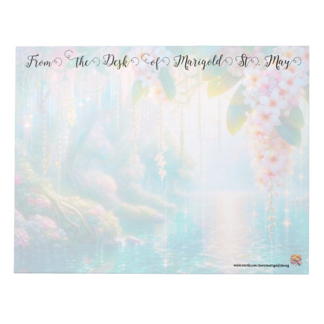 Colourful Plumeria Lake Notepad (Front)