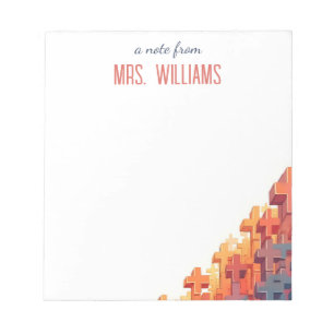 Colourful Plus Signs Custom Teacher Appreciation Notepad