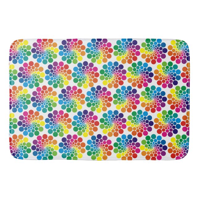 Colourful Points & Circle Pattern + your backgroun Bath Mat (Front)