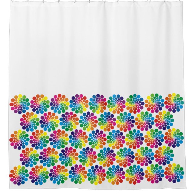 Colourful Points & Circle Pattern + your backgroun Shower Curtain (Front)