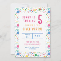Colourful Pokadot Birthday Party Invitation