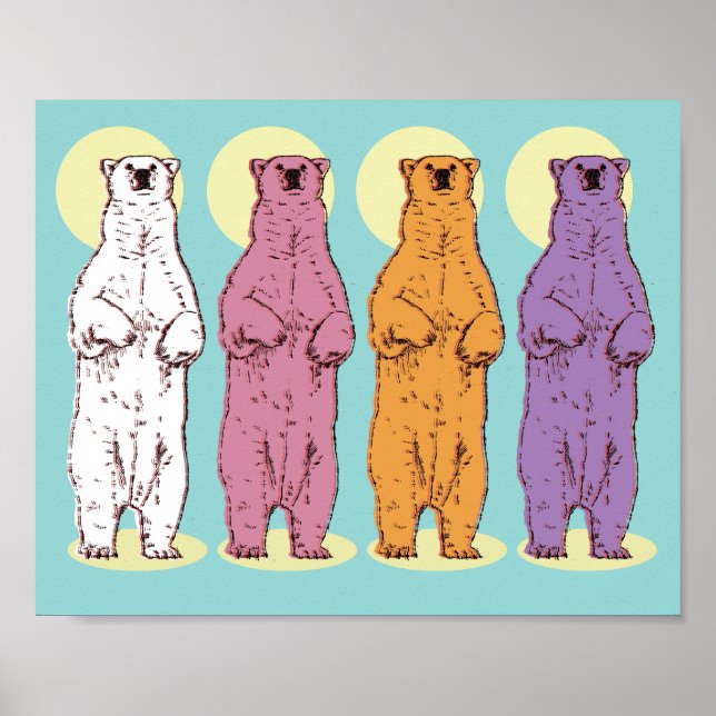 Colourful Polar Bears Poster (Front)
