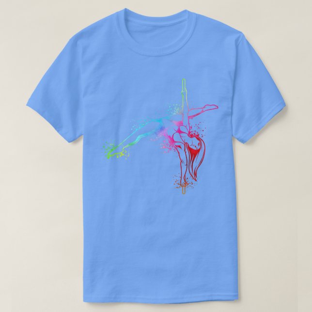 Colourful pole fitness dancer T-Shirt (Design Front)