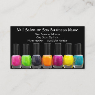 Colourful Polish Bottles, Nail Salon Appointment Card