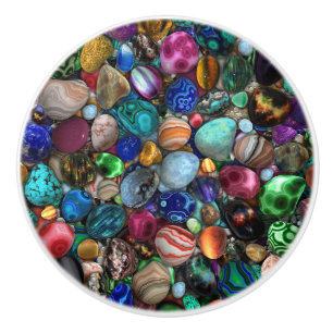 Colourful Polished Stones  Ceramic Knob
