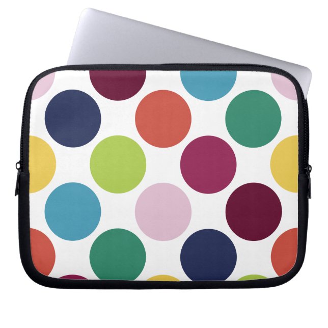 Colourful Polka Dot Bubble Laptop Protective Case (Front)