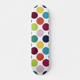 Colourful Polka Dot Bubble Old School Skateboard