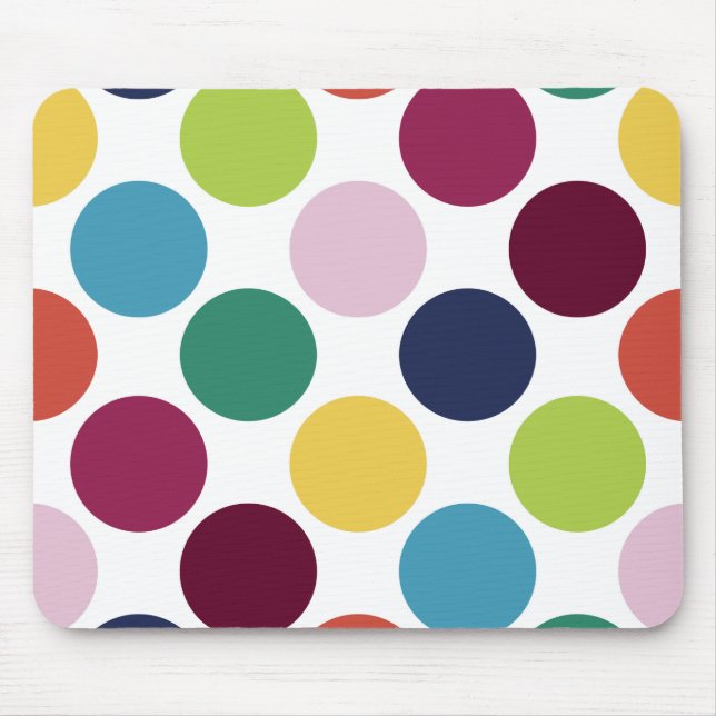 Colourful Polka Dot Bubble Personalised Mousepad (Front)
