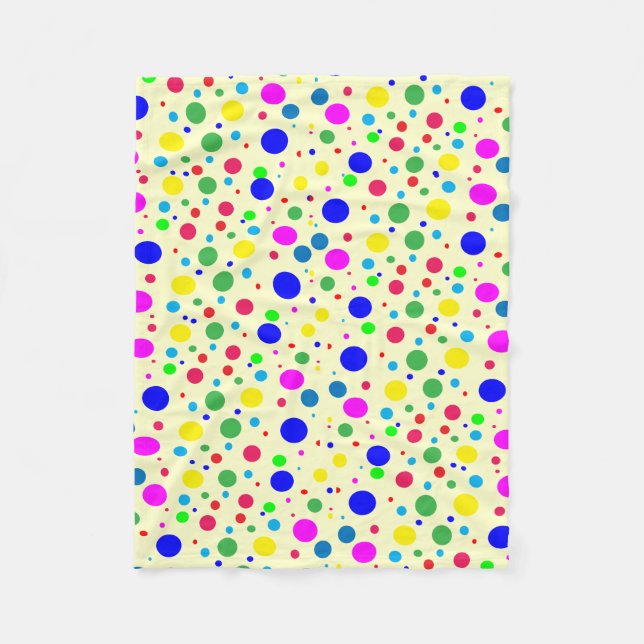 Colourful Polka Dot Bubbles Fleece Blanket (Front)