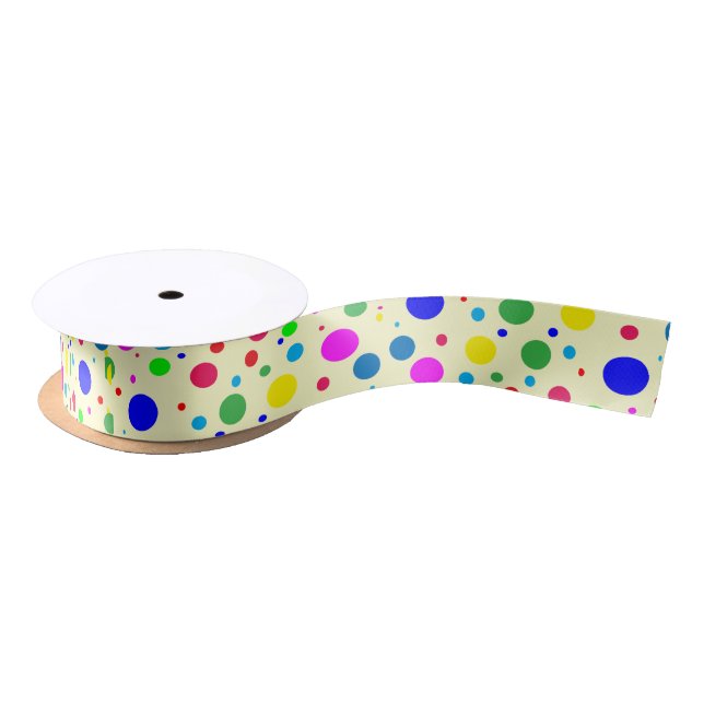 Colourful Polka Dot Bubbles Ribbon Satin Ribbon (Spool)