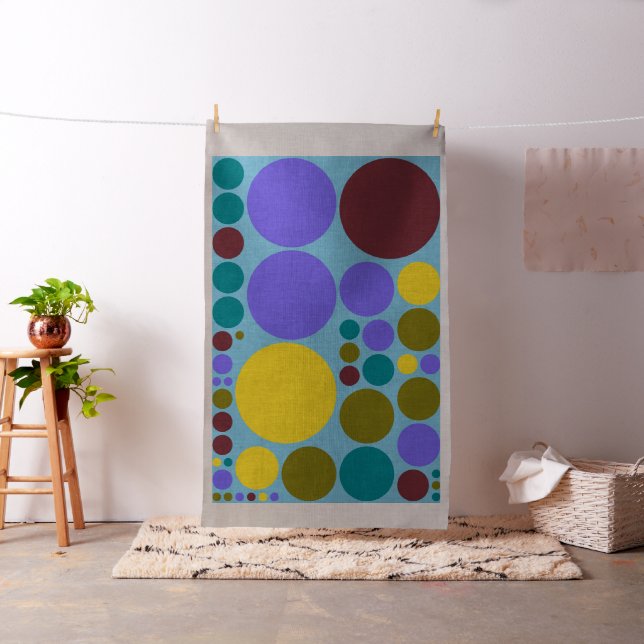 Colourful Polka Dot Circles Pattern #12 Fabric (In Situ)