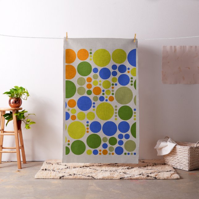 Colourful Polka Dot Circles Pattern #15 Fabric (In Situ)