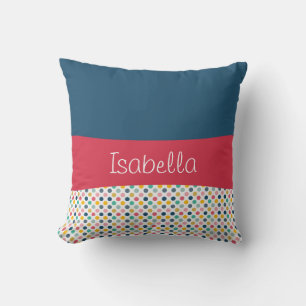 Colourful Polka Dot Customisable Pattern Cushion