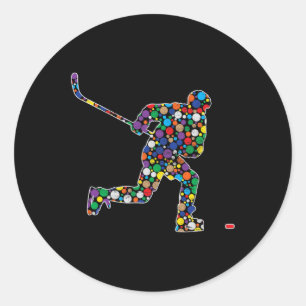 Colourful Polka Dot Hockey International Dot Day  Classic Round Sticker