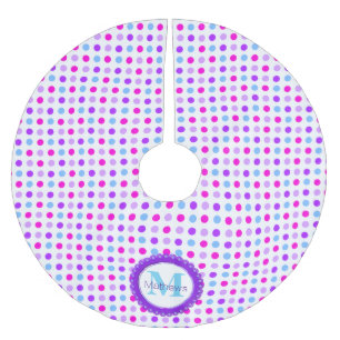 Colourful Polka Dot Monogram Tree Skirt