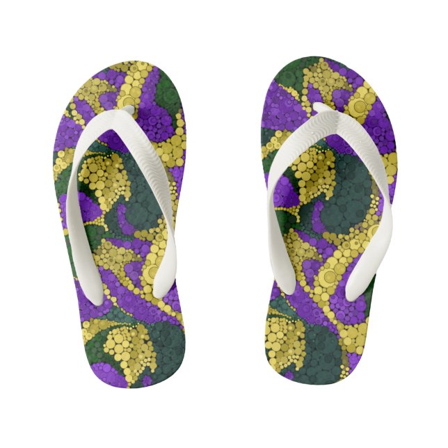 Colourful polka dot pattern kid's jandals (Footbed)