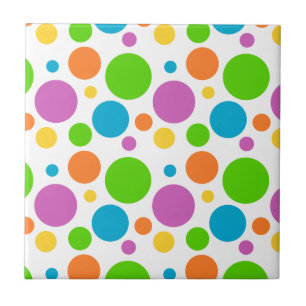 Colourful Polka Dot Pattern Tile