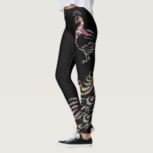 Colourful Polka Dot Peacock Leggings