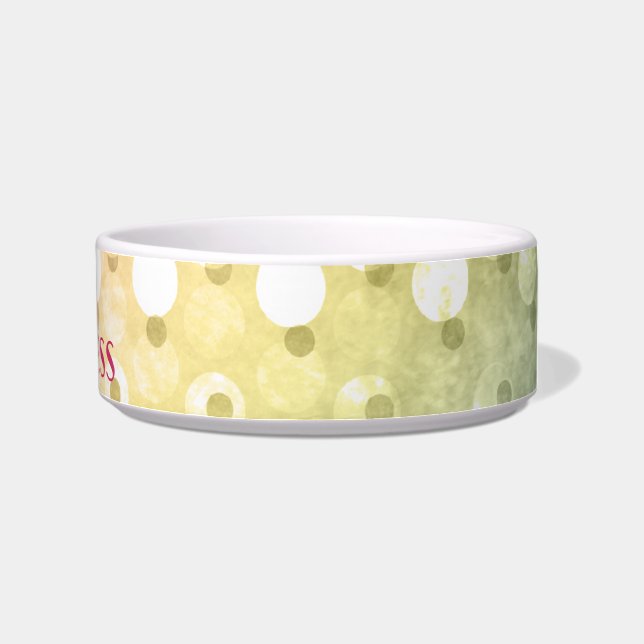 Colourful Polka Dot Personalised Cat Bowl (Right)