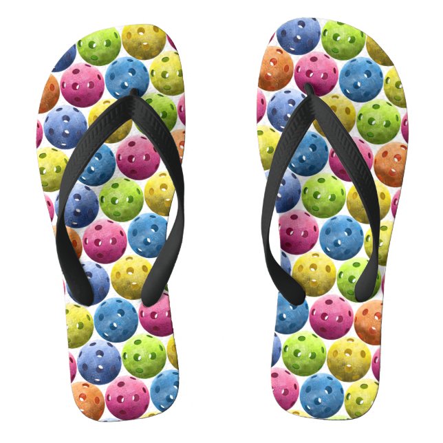 Colourful Polka Dot Pickleballs - Jandals (Footbed)