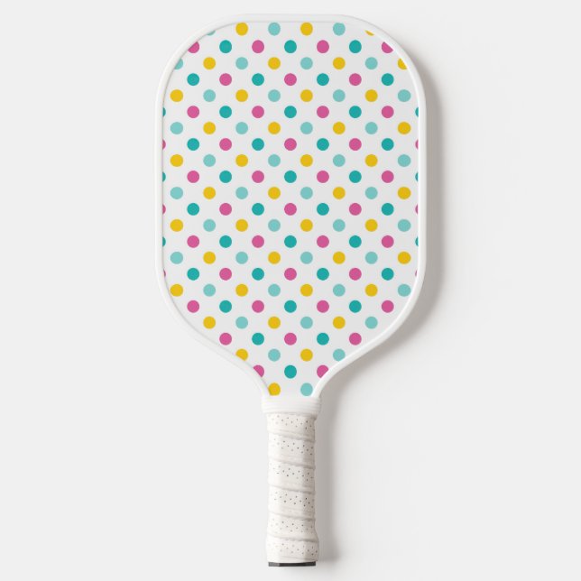 Colourful Polka Dot Seamless Pattern Pickleball Paddle (Front)