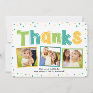 Colourful Polka Dot Thanks | Thank You Card
