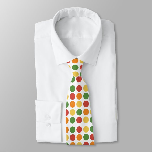 Colourful Polka Dot Tie (Tied)