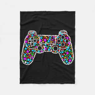 Colourful Polka Dot Video Game Funny International Fleece Blanket