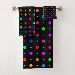 Colourful Polka Dots Bath Towel Set