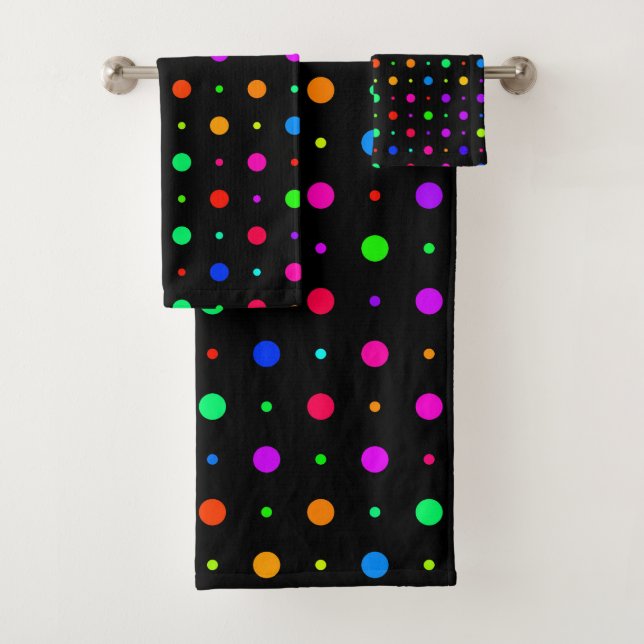 Colourful Polka Dots Bath Towel Set (Insitu)