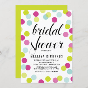 Colourful Polka Dots Bridal Shower Invitation