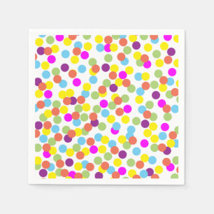 Colourful Polka-Dots Confetti Pattern Napkin