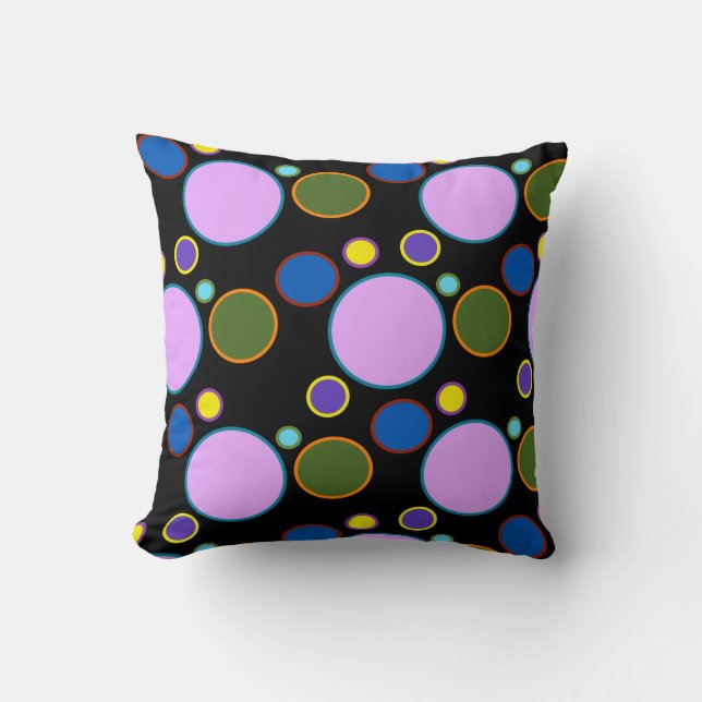Colourful Polka Dots Cushion (Front)