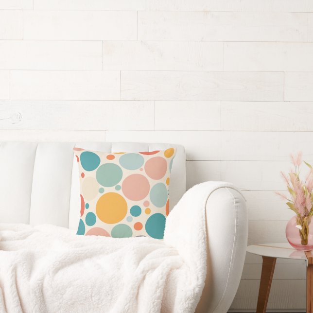Colourful Polka Dots Cushion (Couch)