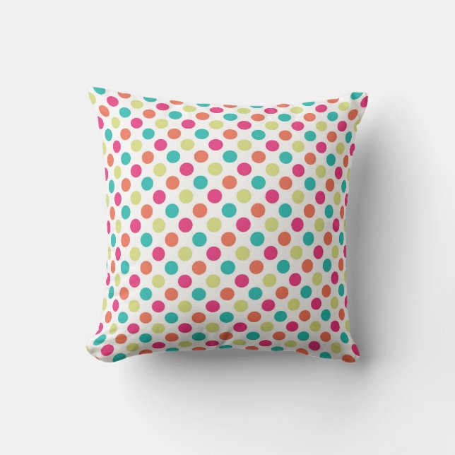 Colourful Polka Dots Cushion (Front)
