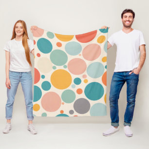 Colourful Polka Dots Fleece Blanket