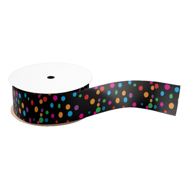 Colourful Polka Dots Grosgrain Ribbon (Spool)
